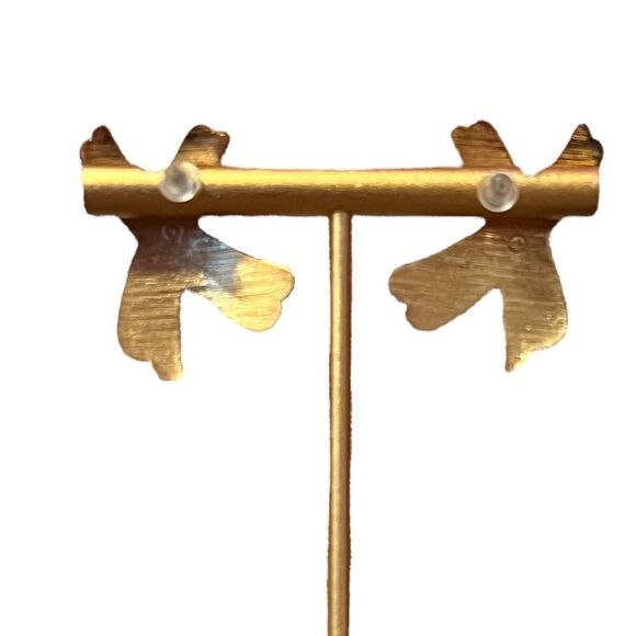 Vintage Gold Tone Cross Style Earrings - Picture 3 of 4